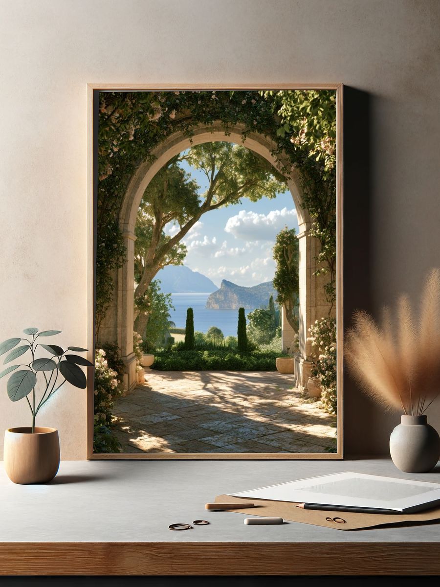 Mediterranean Garden Arch Poster. — room view 2