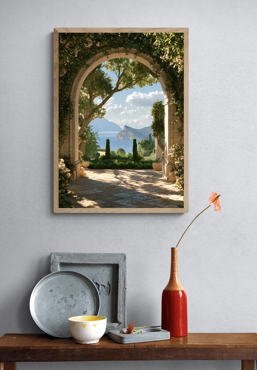 Mediterranean Garden Arch Poster. — room view 3