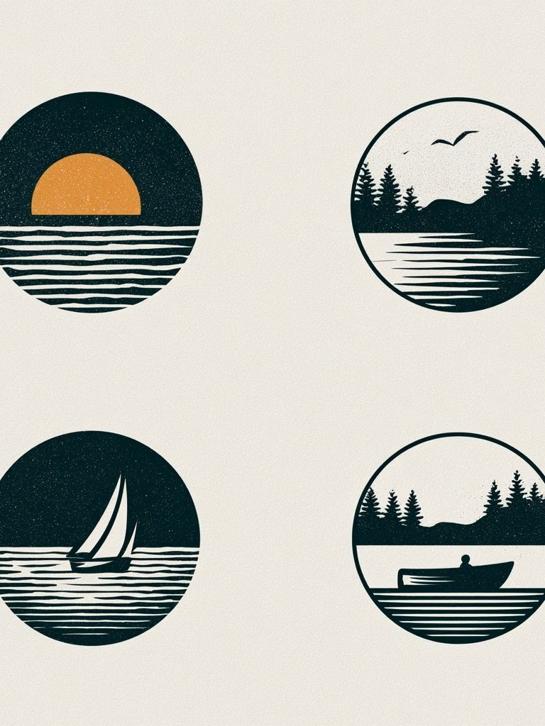 Lake Sunset Minimalist Print. poster — nature art
