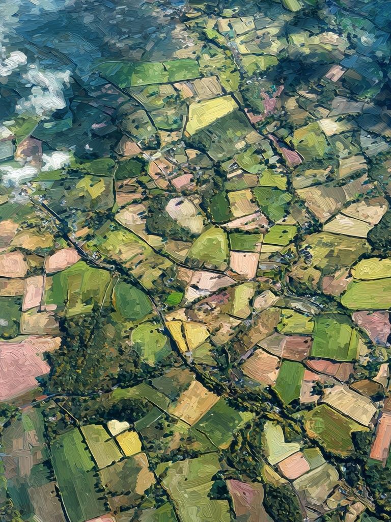 Patchwork Farmland Abstract Poster. poster detail