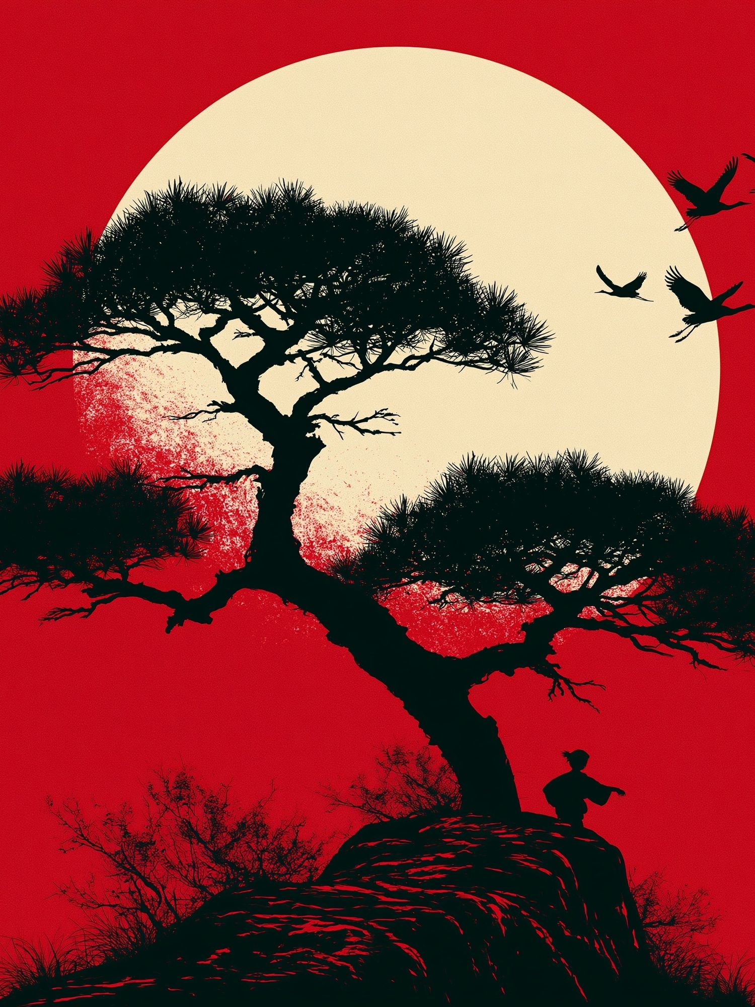 Japanese Pine Silhouette Poster. poster detail