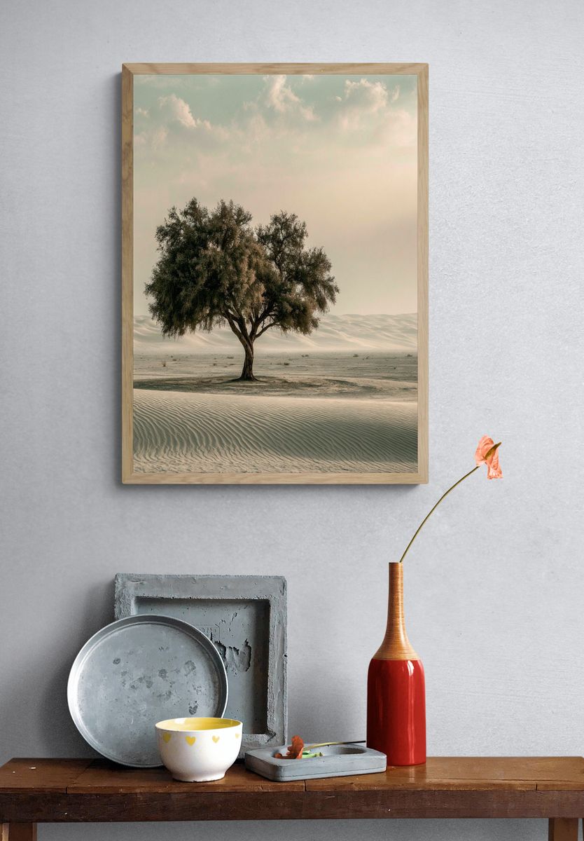 Solitary Desert Tree Nature Print. — room view 3
