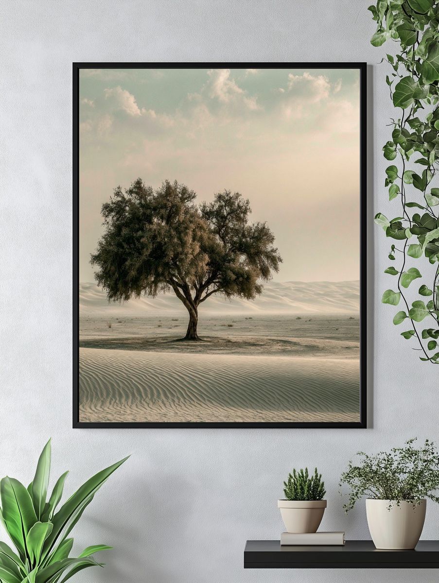 Solitary Desert Tree Nature Print. — room view 4