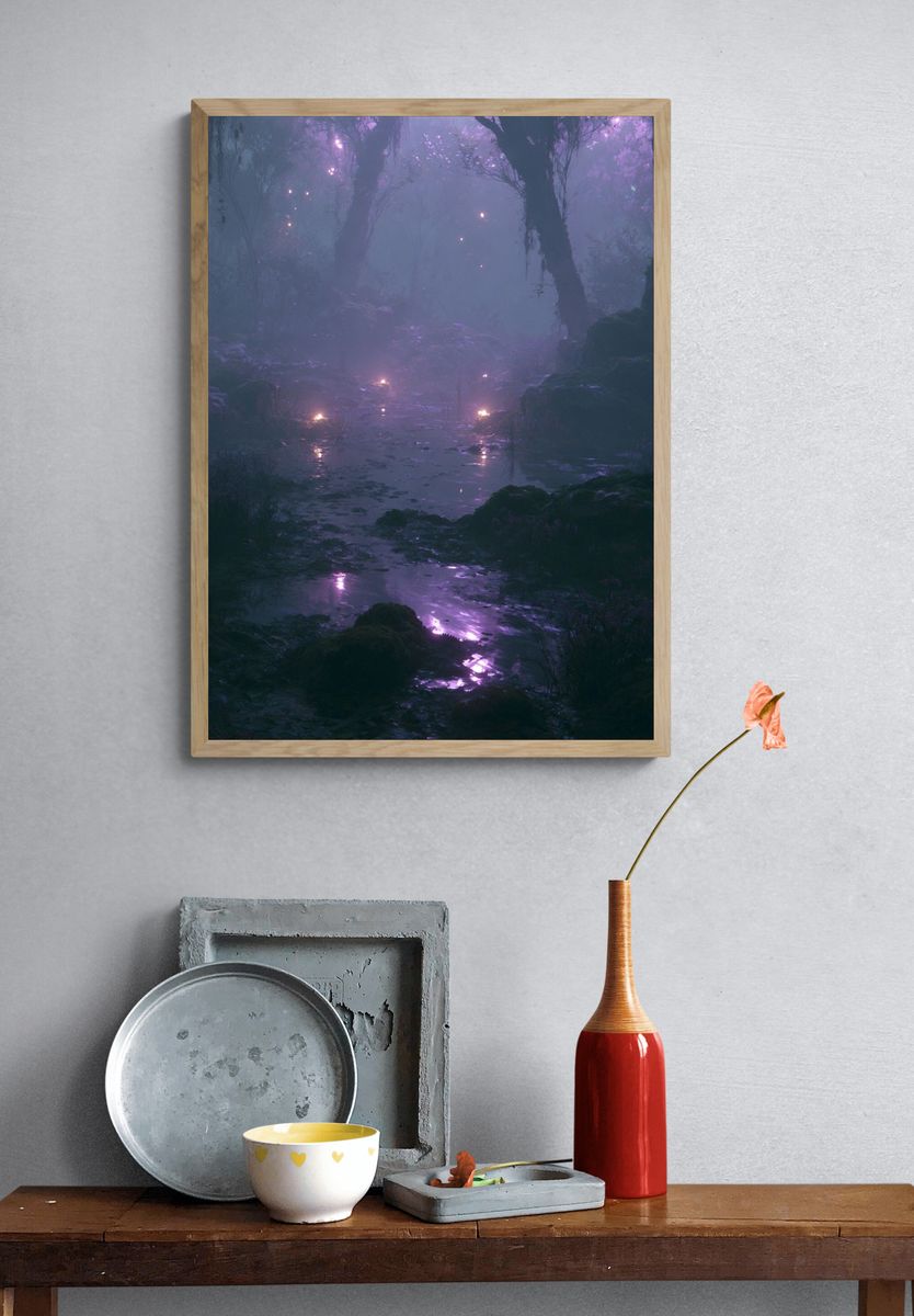 Enchanted Misty Forest Poster. — room view 3