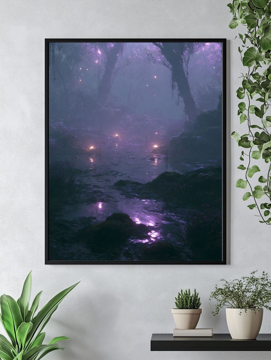 Enchanted Misty Forest Poster. — room view 4