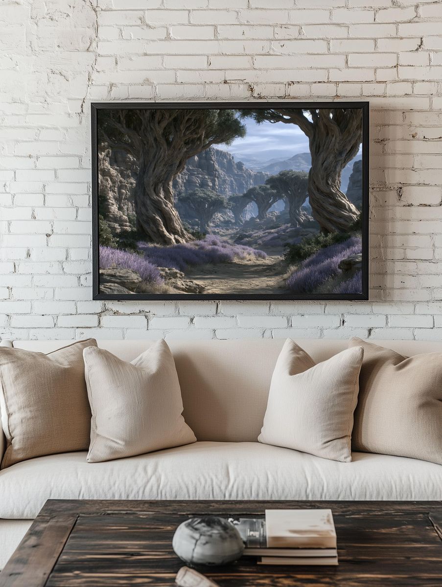 Mystic Canyon Grove Landscape Print. room preview