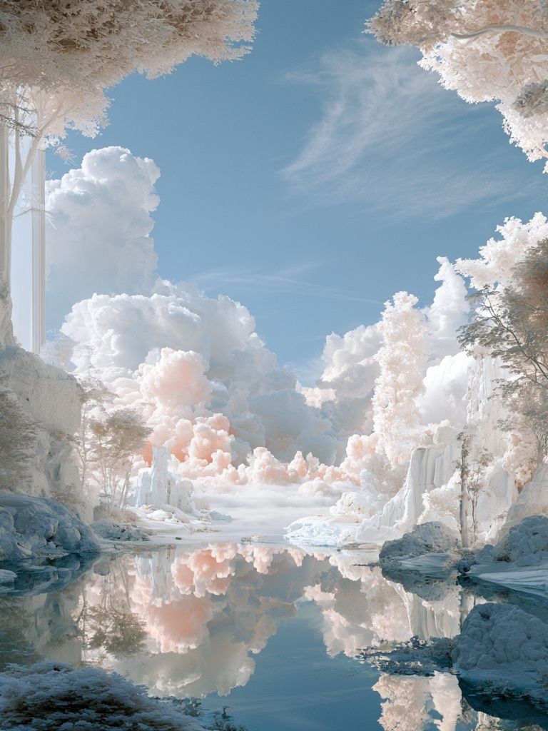 Dreamy Cloudscape Landscape Print. poster detail