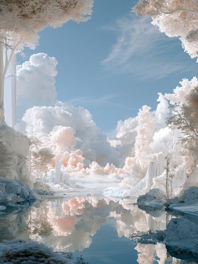 Dreamy Cloudscape Landscape Print.