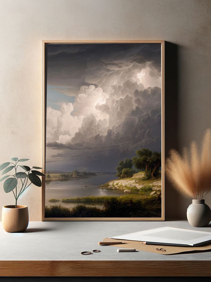 Stormy River Landscape Fine-Art Print. — room view 2