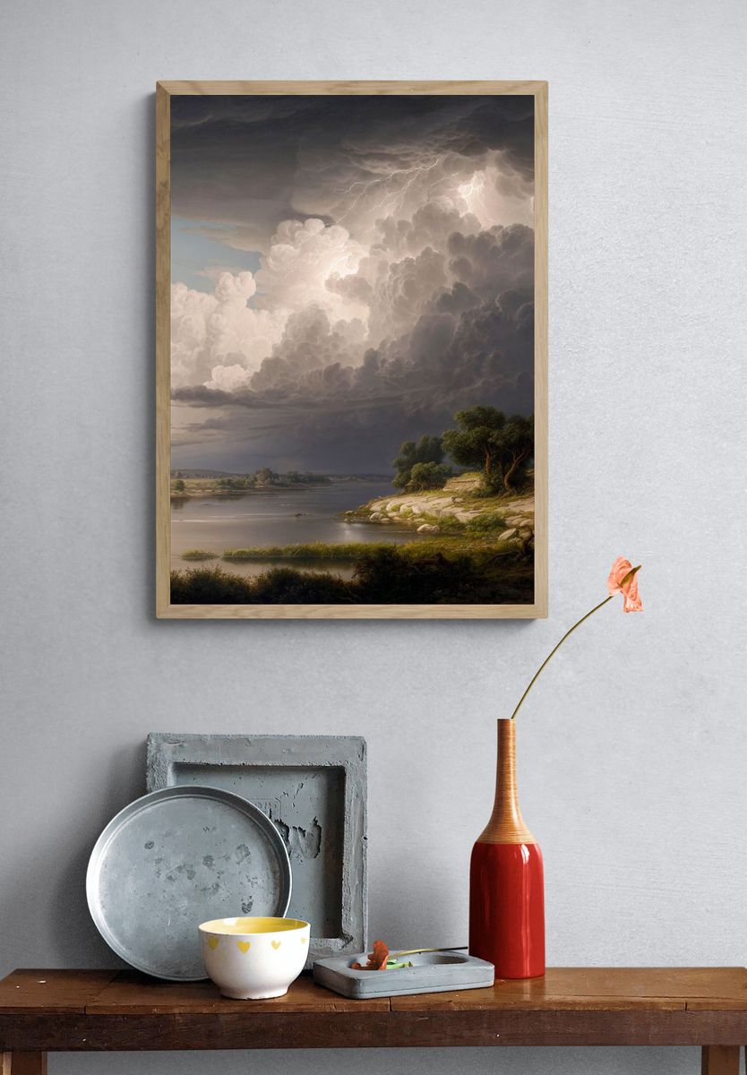 Stormy River Landscape Fine-Art Print. — room view 3