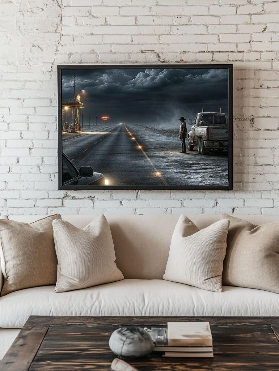 Desert Highway Storm Poster. — room view 1