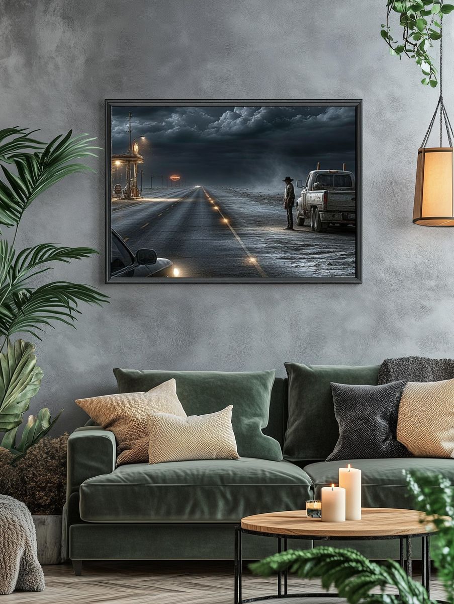 Desert Highway Storm Poster. — room view 4