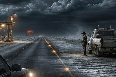 Desert Highway Storm Poster. poster