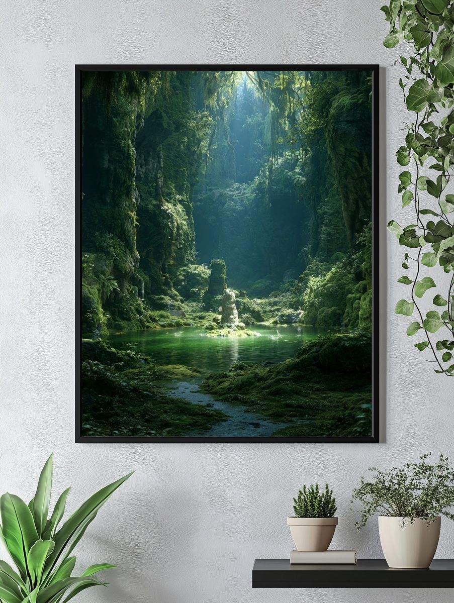 Emerald Cave Forest Print. — room view 4