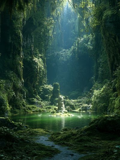 Emerald Cave Forest Print.