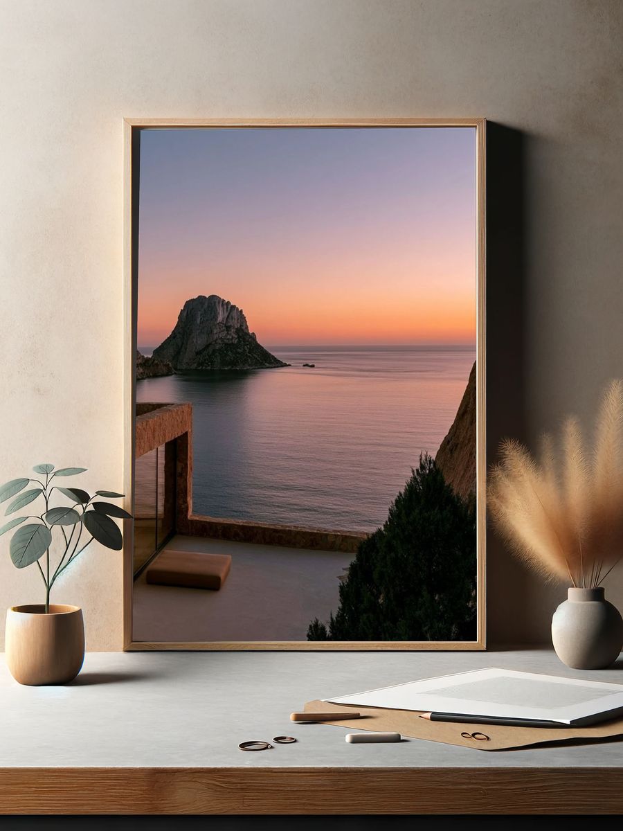 Ibiza Sunset Seascape Photography Poster. — room view 2