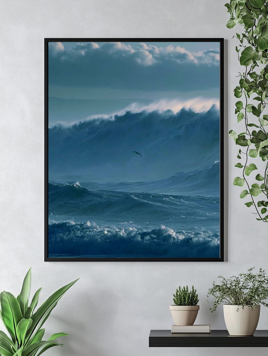 Stormy Ocean Waves Poster. — room view 4