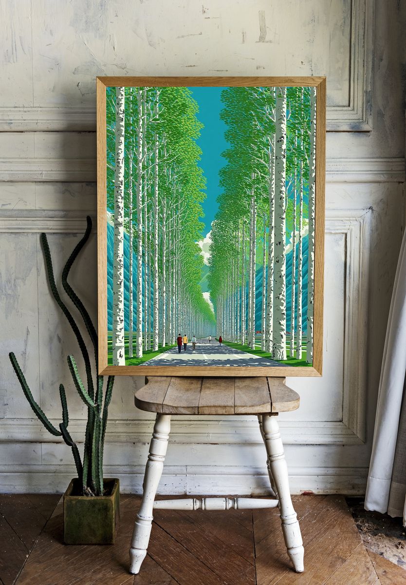 Birch Avenue Landscape Print. — room view 1