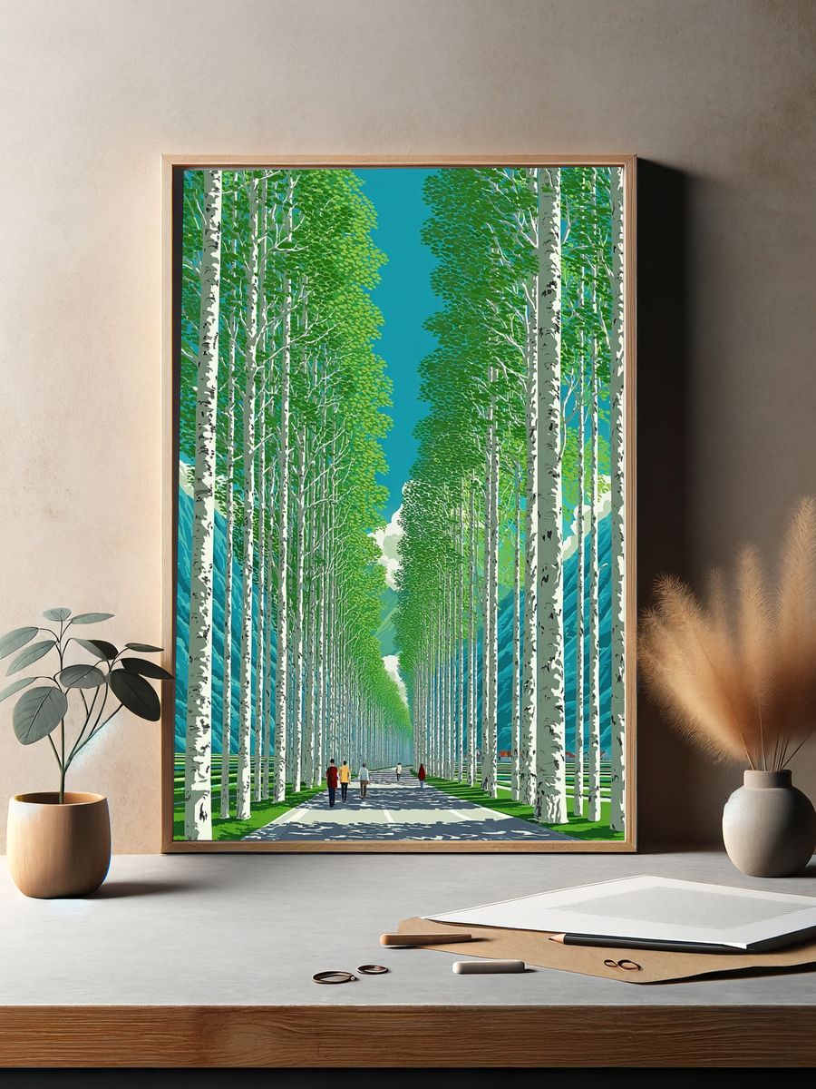 Birch Avenue Landscape Print. — room view 2