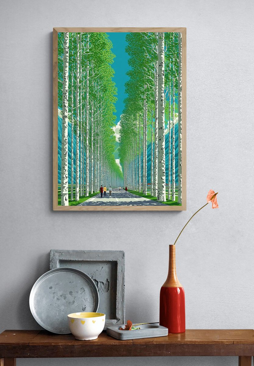 Birch Avenue Landscape Print. — room view 3