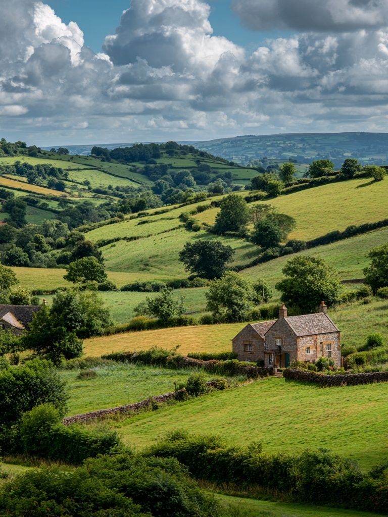 Rolling Green Hills Landscape Poster. poster — nature art