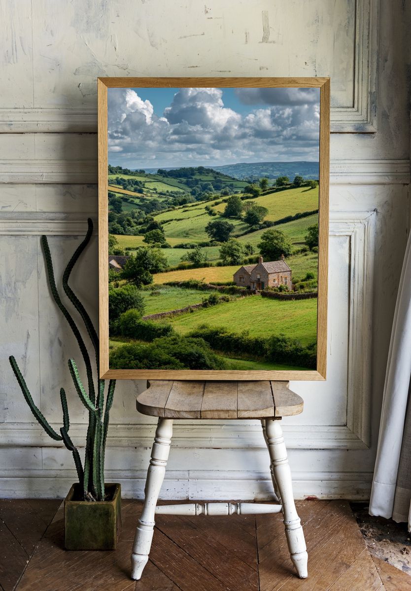 Rolling Green Hills Landscape Poster room preview
