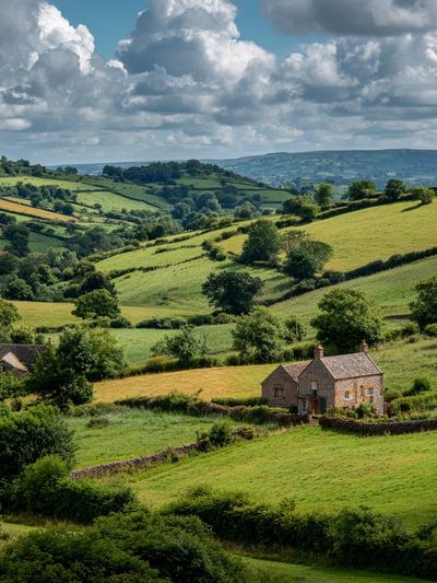 Rolling Green Hills Landscape Poster