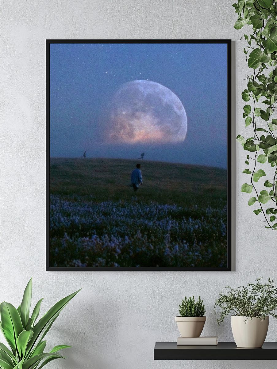 Moonlit Meadow Photography Poster. — room view 4