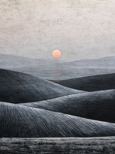 Minimalist Desert Sunrise Poster. poster