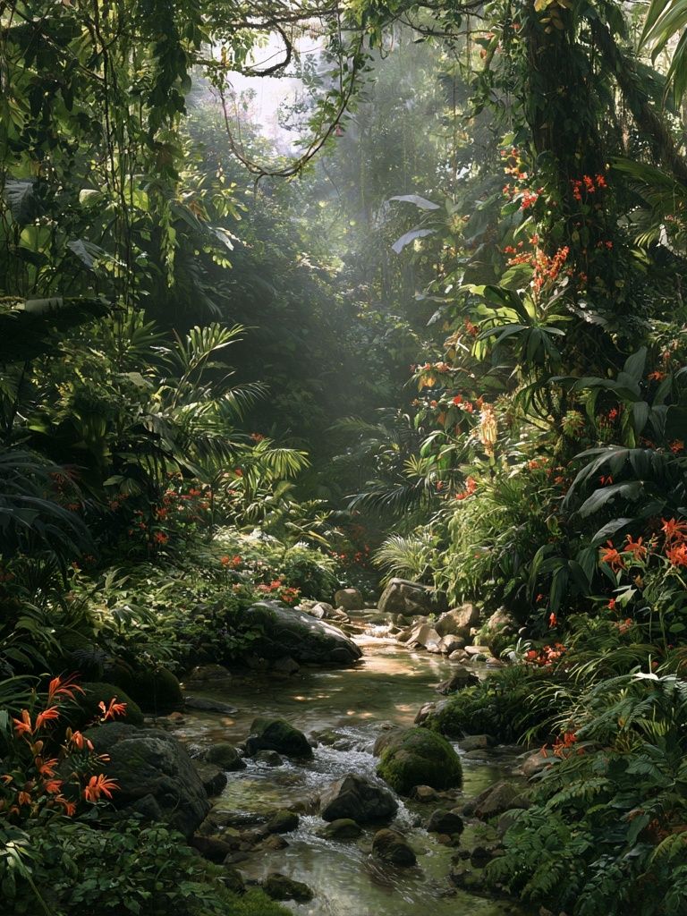 Tropical Jungle Stream Poster. poster detail