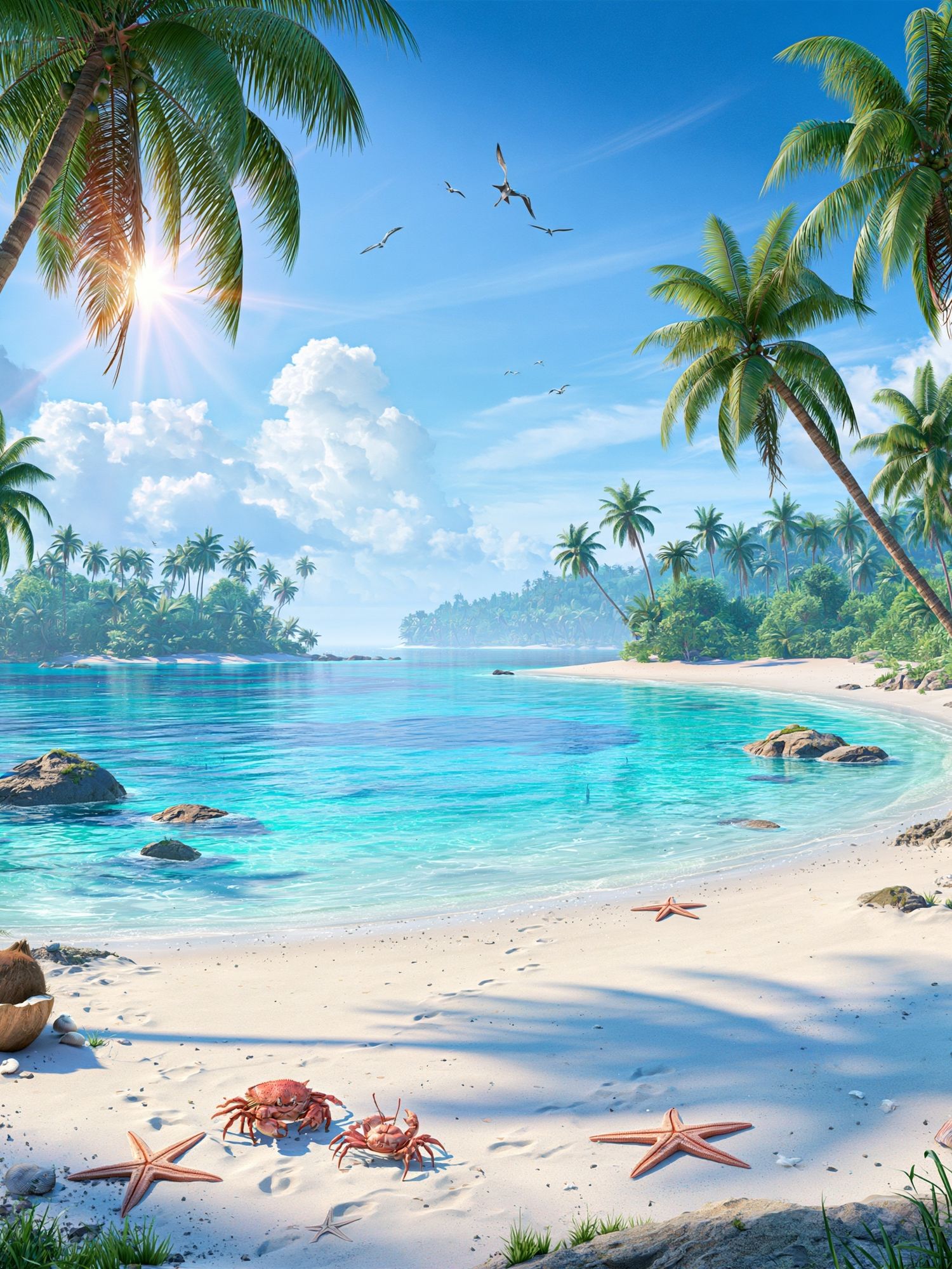 Tropical Paradise Beach Print. poster detail