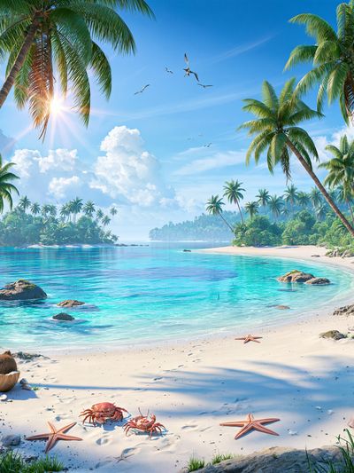 Tropical Paradise Beach Print.