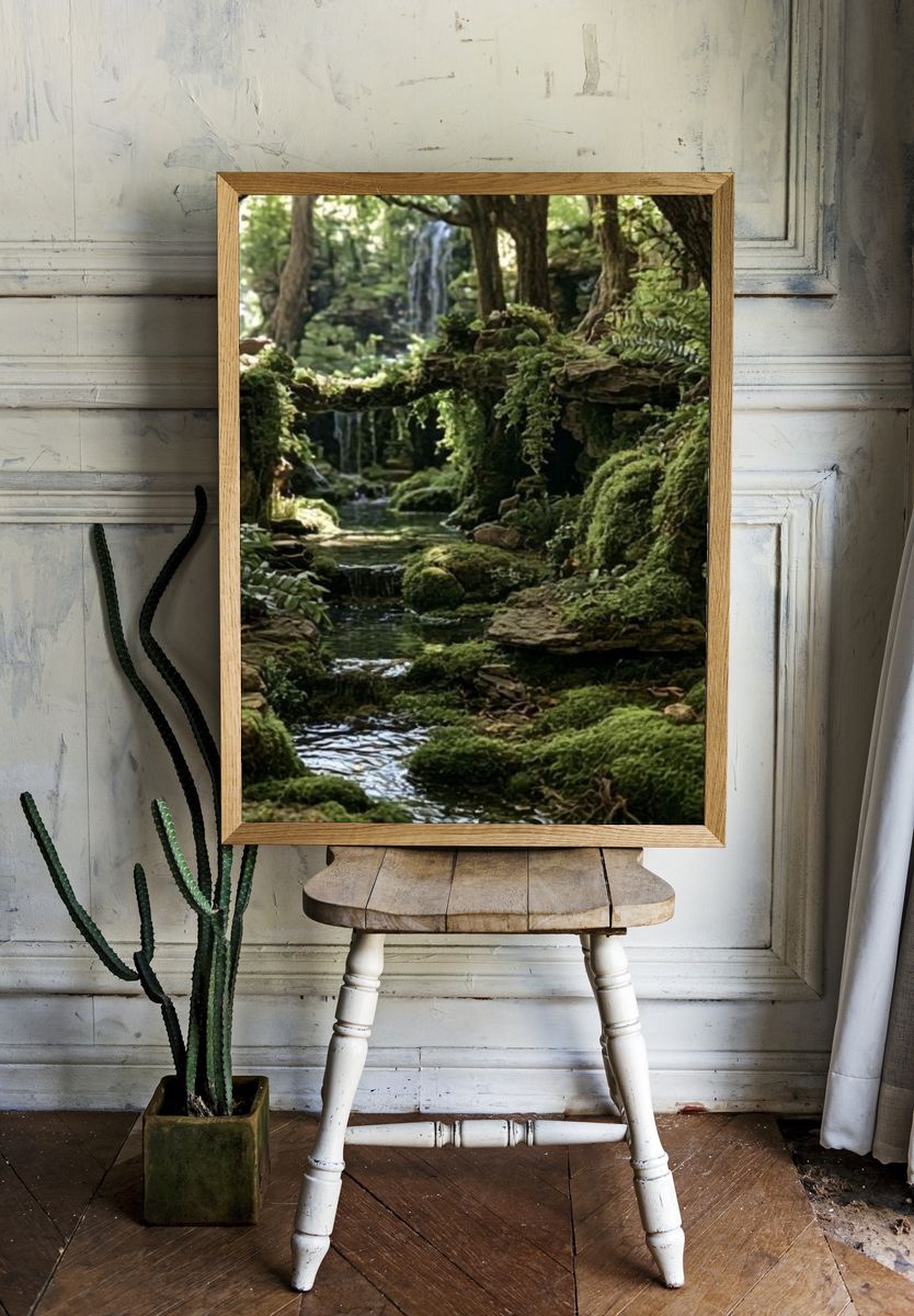 Mossy Forest Stream Poster. — room view 1