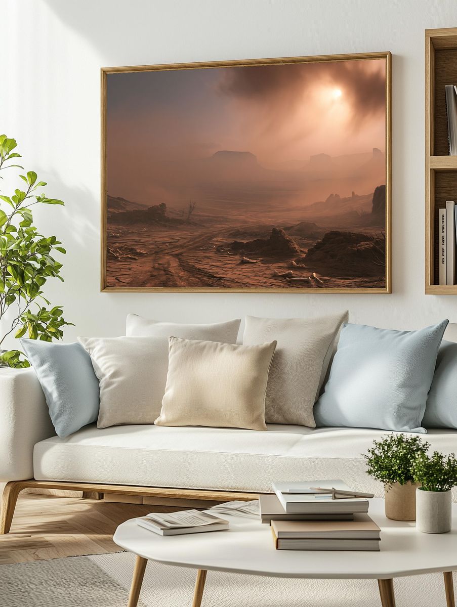 Desert Sunbeam Landscape Print. — room view 2
