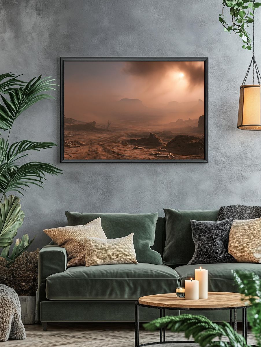 Desert Sunbeam Landscape Print. — room view 4