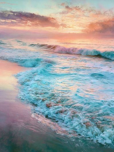 Pastel Ocean Sunset Print.