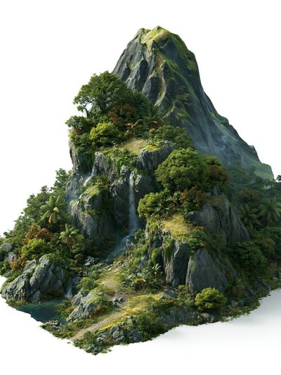 Lush Mountain Island Print.