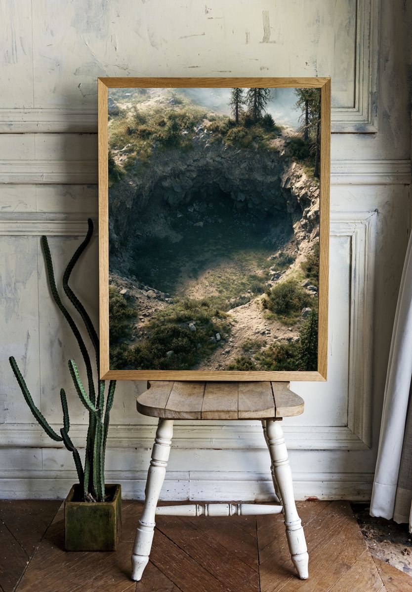 Forest Sinkhole Landscape Print. — room view 1