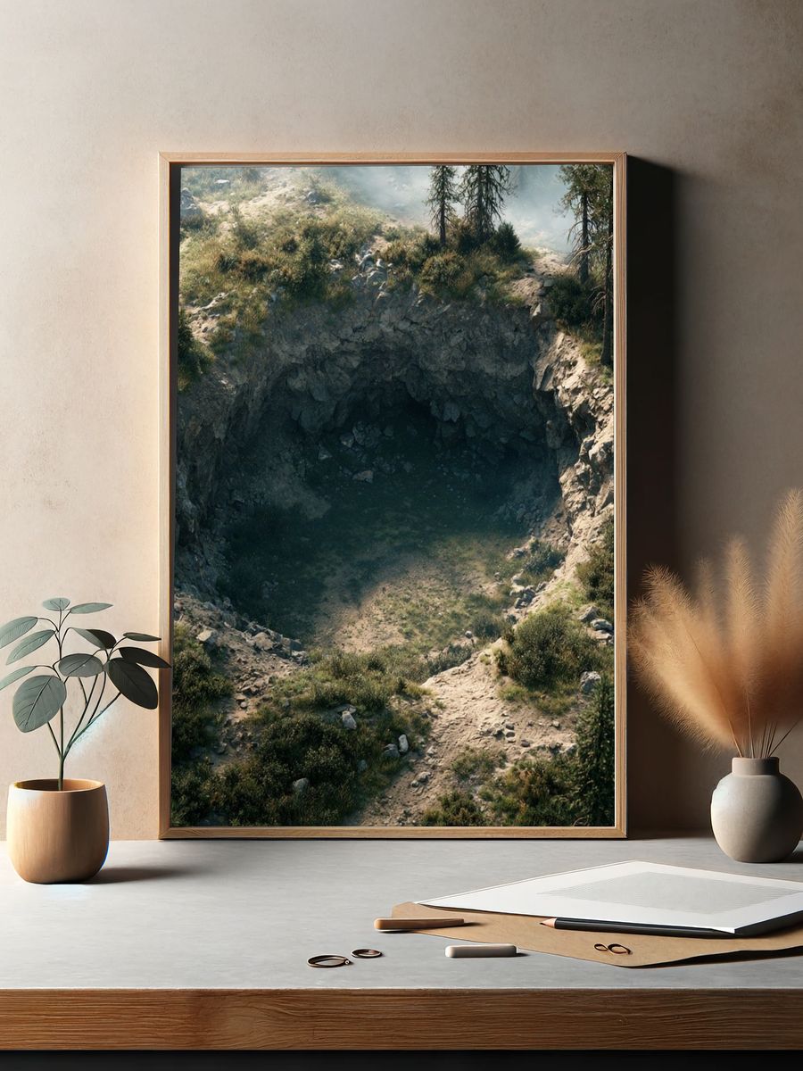 Forest Sinkhole Landscape Print. — room view 2