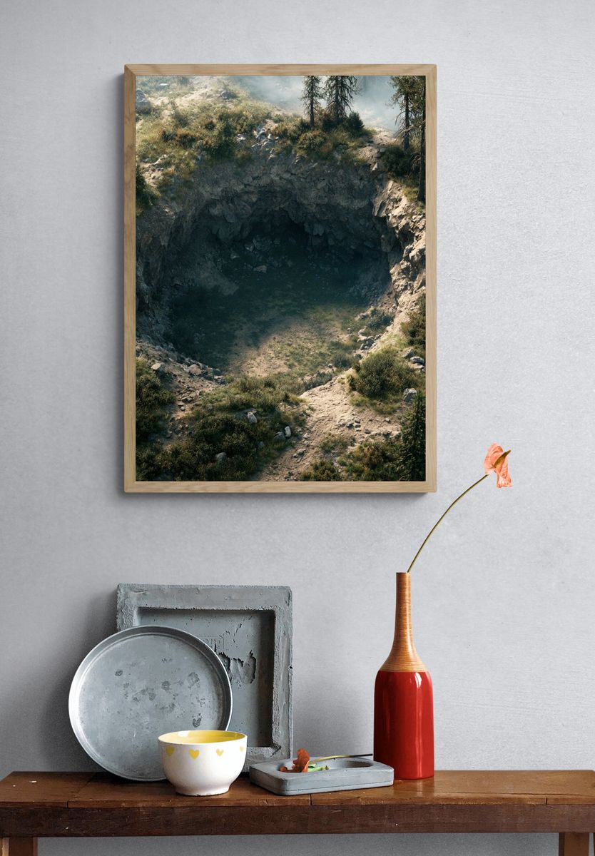 Forest Sinkhole Landscape Print. — room view 3