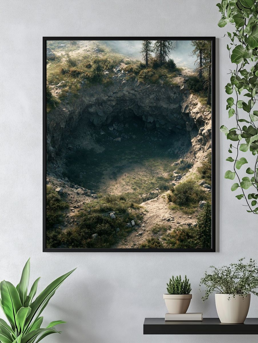 Forest Sinkhole Landscape Print. — room view 4