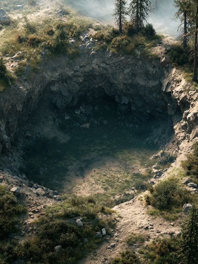 Forest Sinkhole Landscape Print.