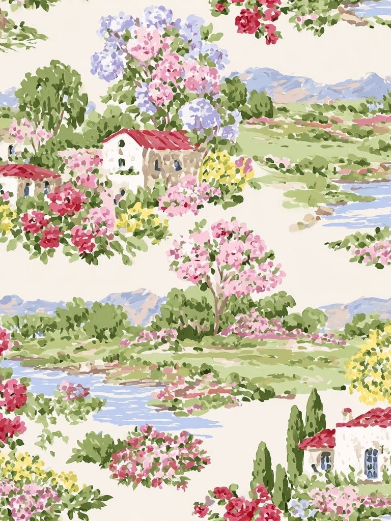 Mediterranean Garden Landscape Print. poster detail