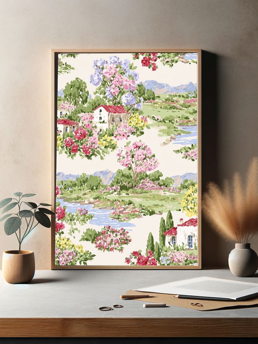 Mediterranean Garden Landscape Print. — room view 2