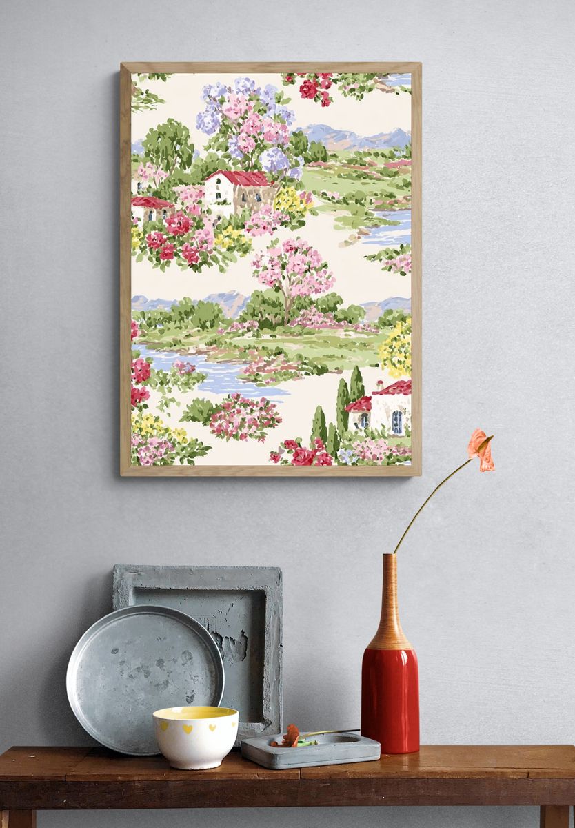Mediterranean Garden Landscape Print. — room view 3