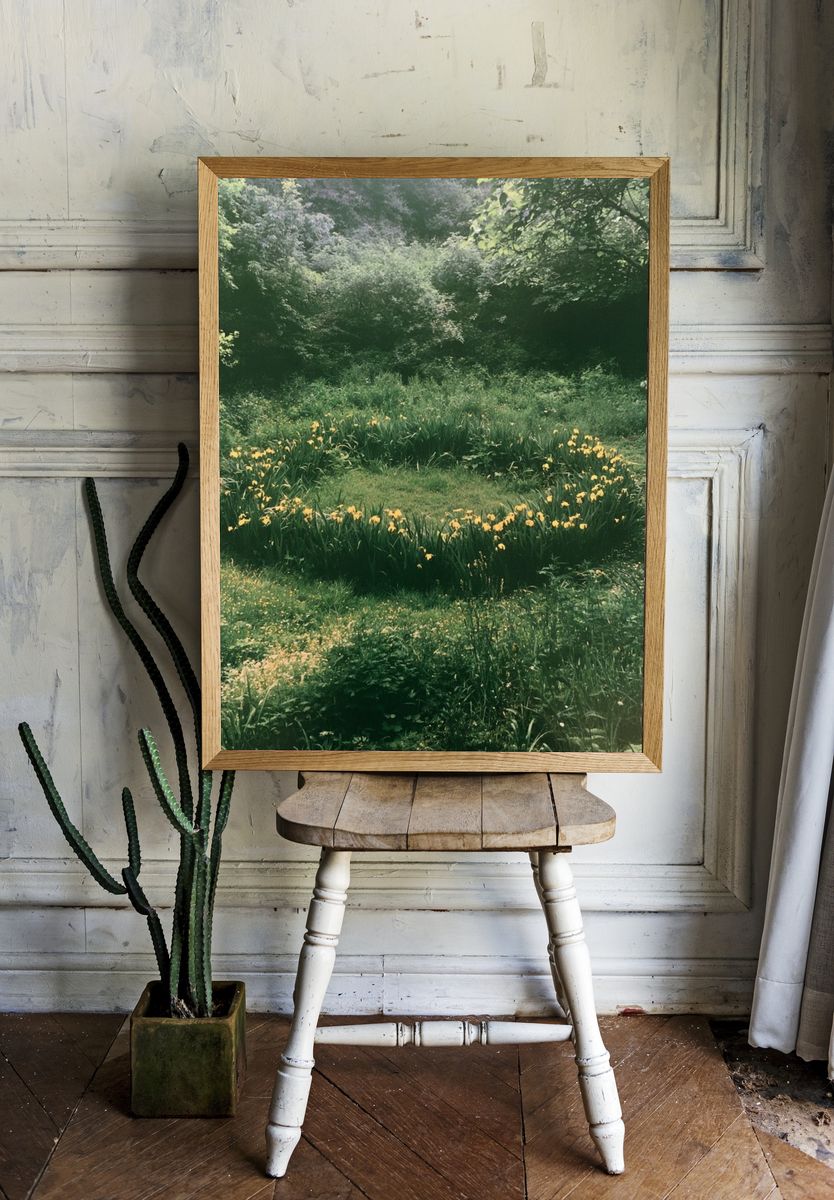 Wild Garden Circle Photography Poster. room preview