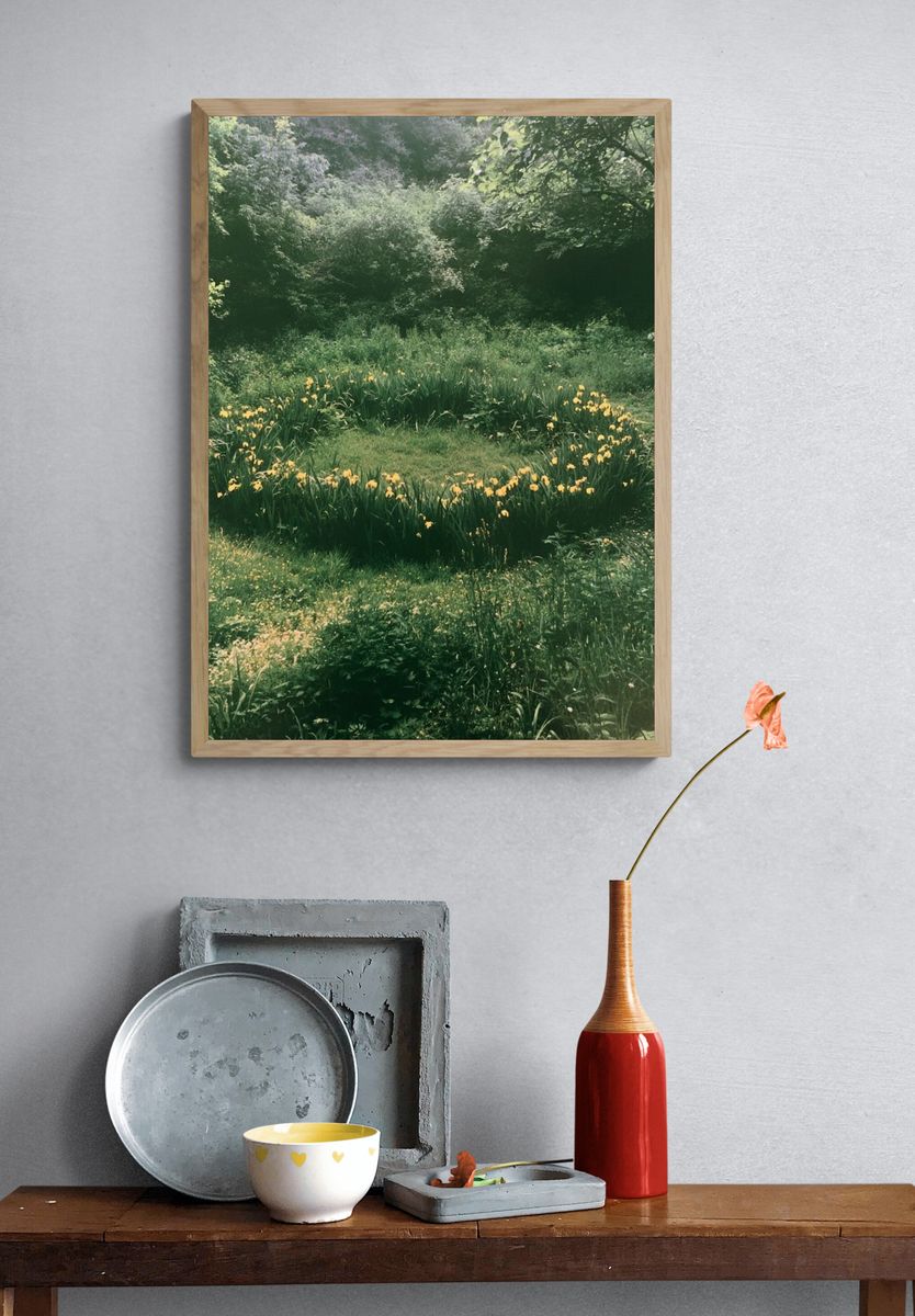Wild Garden Circle Photography Poster. — room view 3