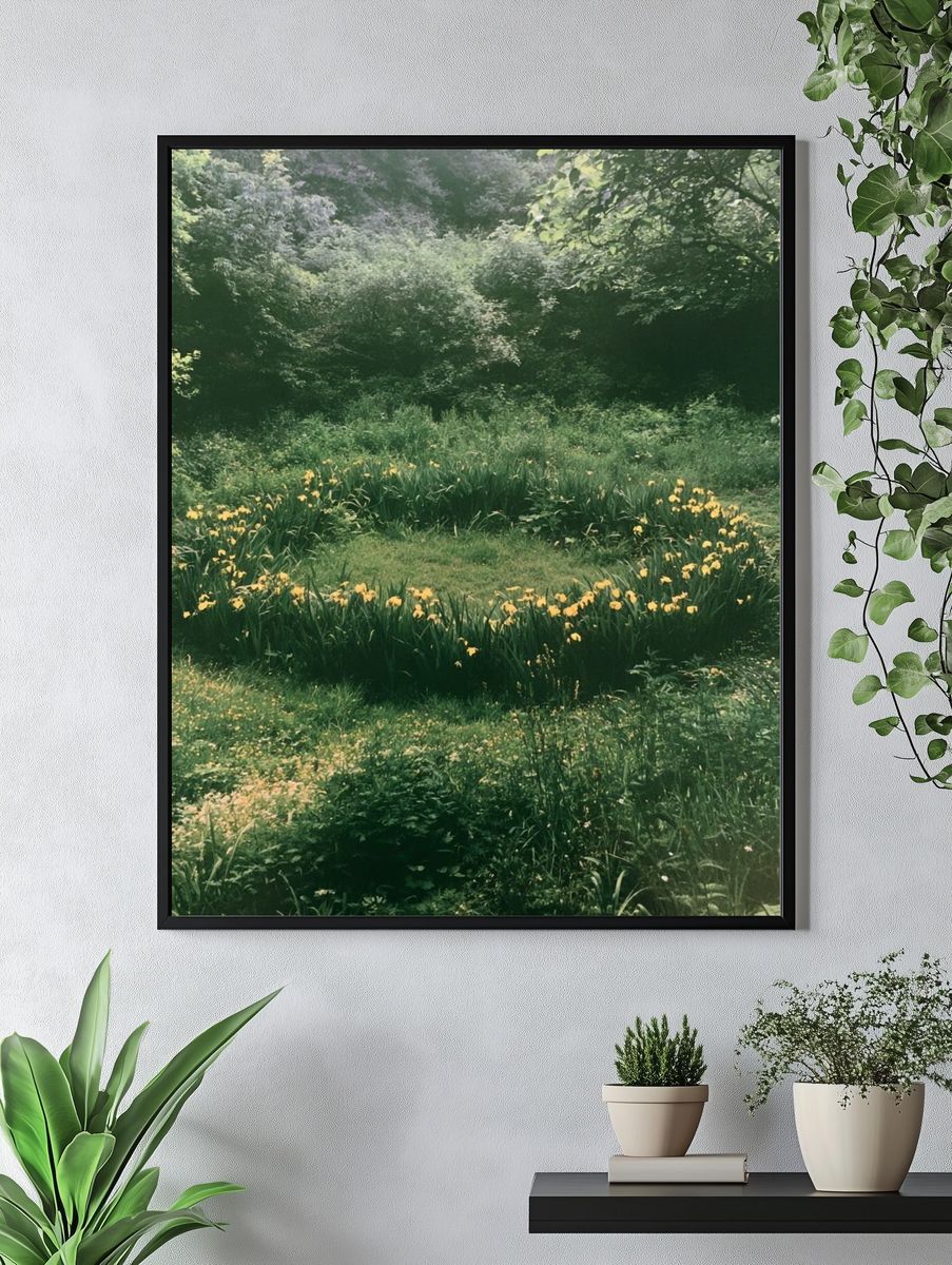 Wild Garden Circle Photography Poster. — room view 4
