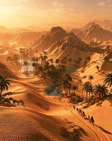 Desert Oasis Landscape Print. poster — nature art