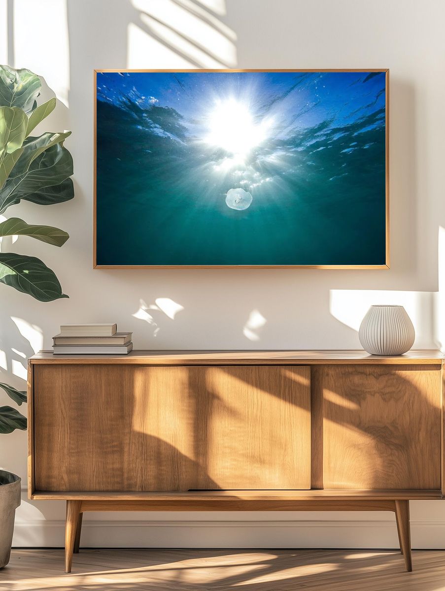 Underwater Sunburst Ocean Print. — room view 3